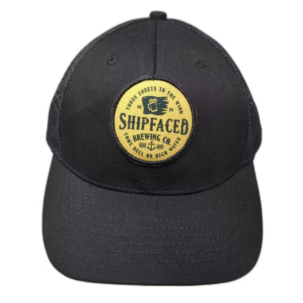 Crazy Shirts Trucker Hat Black Yellow OS Shipfaced Brewing Co. Adjustable